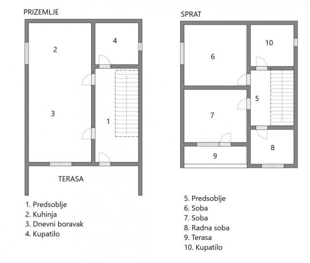 Trosoban stan 110m2, u dvojnoj kući, bliže centra