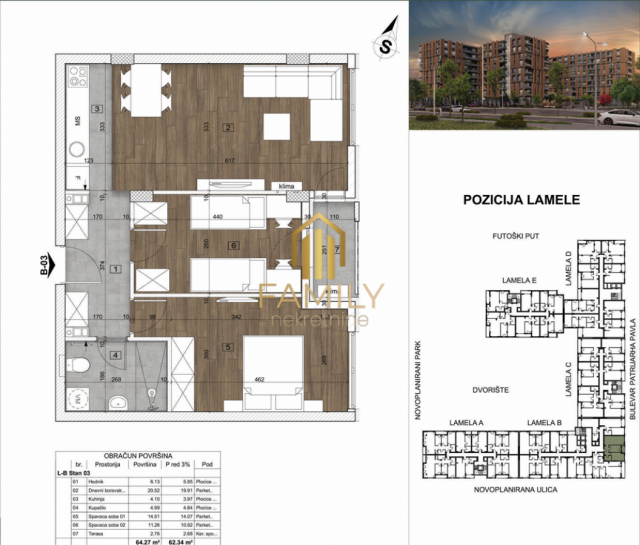 Moderan trosoban 62m² na prodaju – Novi Sad