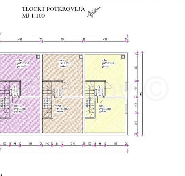 Prodaja, Hrvatski Leskovac, 3 troetažna stana, ukupno 334. 50 m2, roh bau 