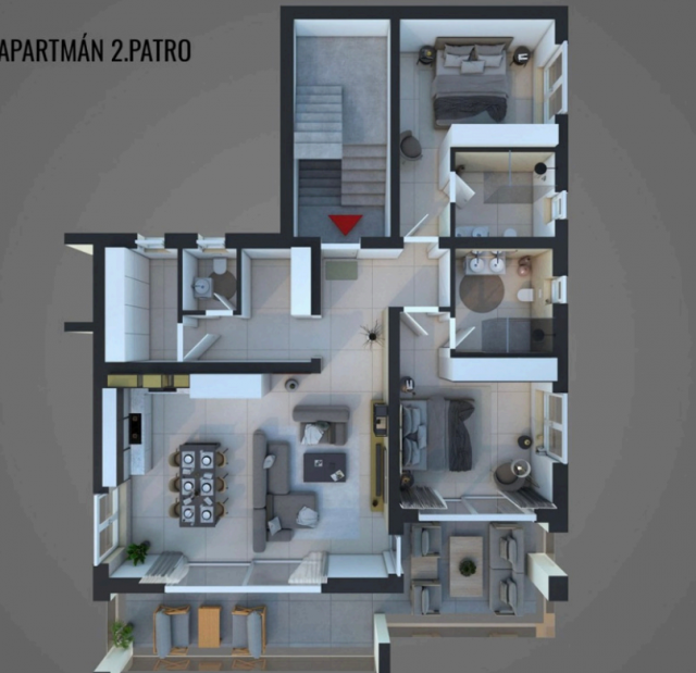 Luksuzni penthouse s privatnim prostranom krovnom terasom i prekrasnim pogledom na more, Barbat. 