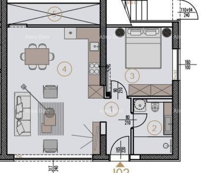 Wohnung Wohnungen zum Verkauf in einem neuen Gewerbe- und Wohnprojekt, Poreč, J02-Gebäude J