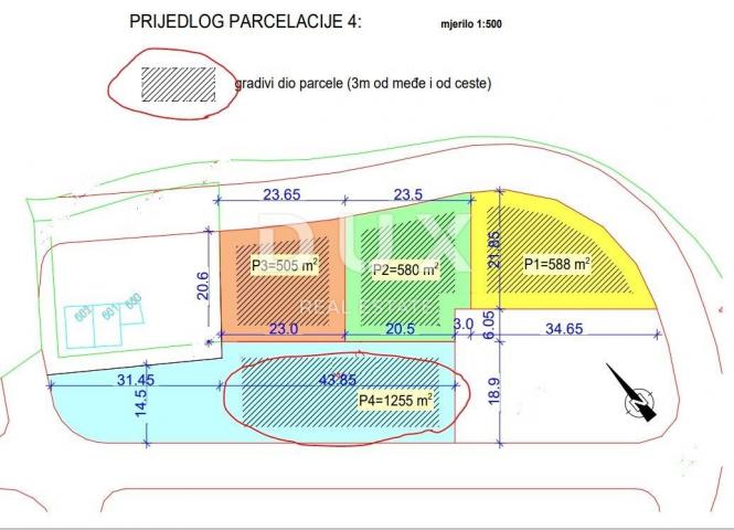 Grundstück Zaglav, Sali, 1.255m2