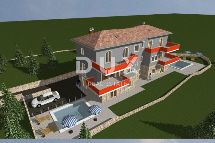 OPATIJA, IČIĆI, POLJANE - Baugrundstück 620m2 MIT BAUGENEHMIGUNG und Meerblick