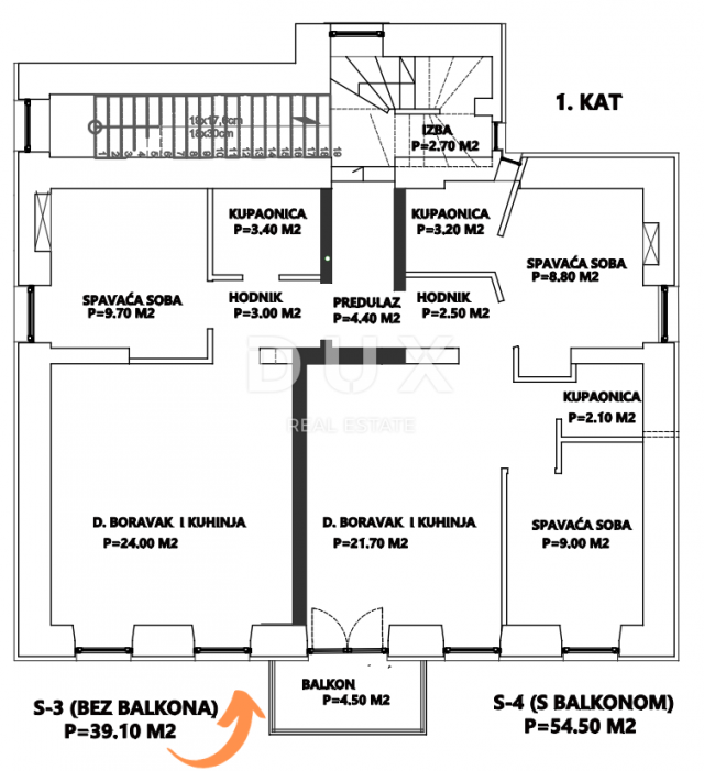 RIJEKA, TURNIĆ – hervorragende Wohnungen in einem neu renovierten Haus, Parkplatz, ruhige Straße, Au