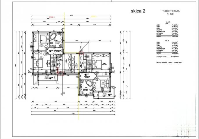 MUČIĆI - TROETAŽNI STAN 213 m2 sa okućnicom 859 m2