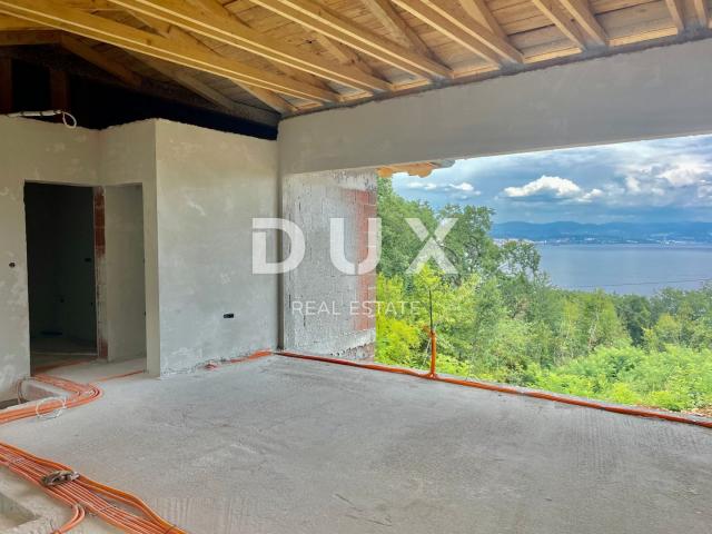 OPATIJA, LOVRAN, IKA- villa 220m2 s panoramskim pogledom na more i bazenom + uređena okućnica 1009m2