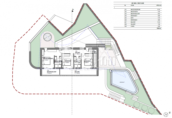 Grundstück Raša, 1.150m2