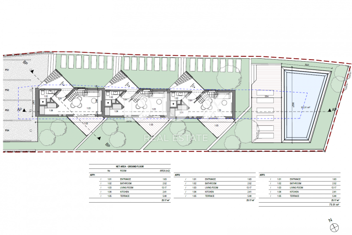 Grundstück Raša, 1.150m2