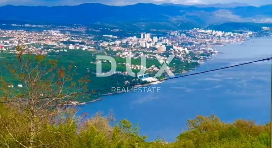 OPATIJA. BREGI- zemljište 1340m2 S GRAĐEVNOM DOZVOLOM!!! i s panoramskim pogledom na more za obitelj