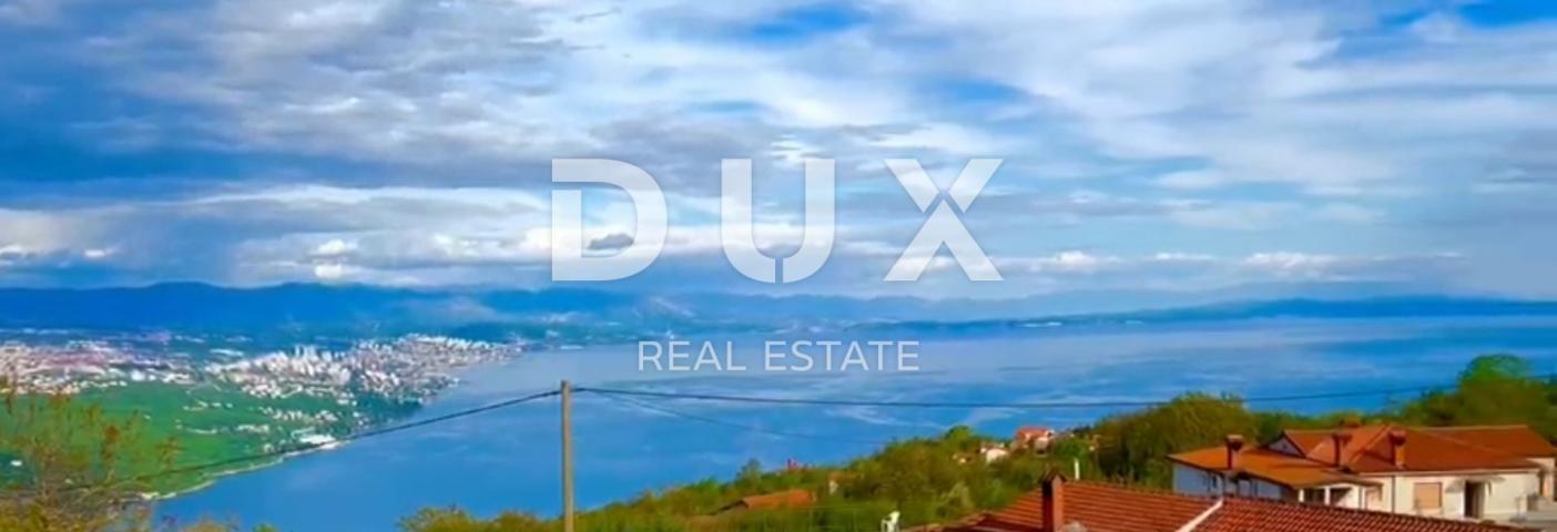 OPATIJA. BREGI- zemljište 1340m2 S GRAĐEVNOM DOZVOLOM!!! i s panoramskim pogledom na more za obitelj