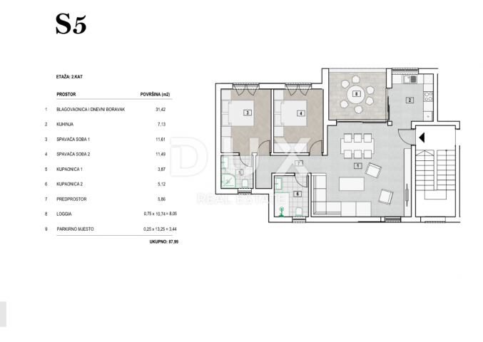 Apartment Primošten, 87,35m2