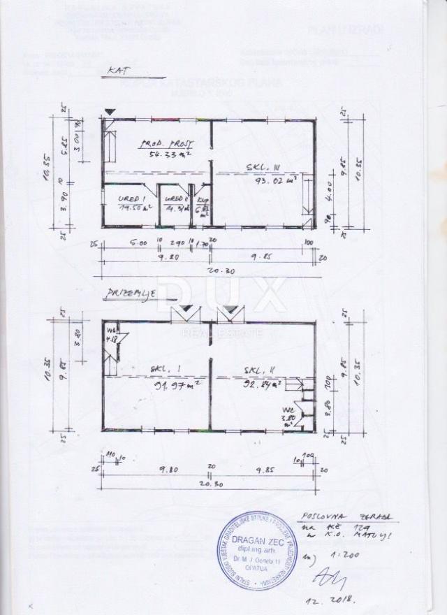 MATULJI - sales and production warehouse space 400m2 with 638m2 yard