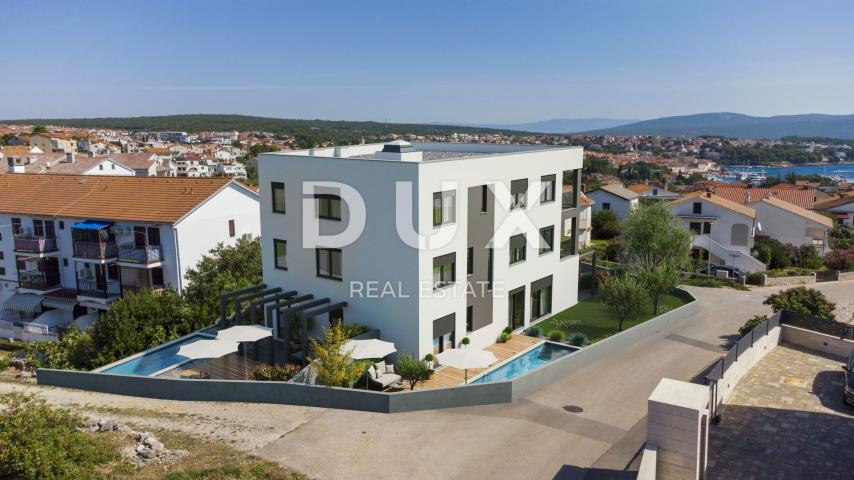 ISLAND OF KRK, CITY OF KRK - NEW CONSTRUCTION - Two-story apartment with pool