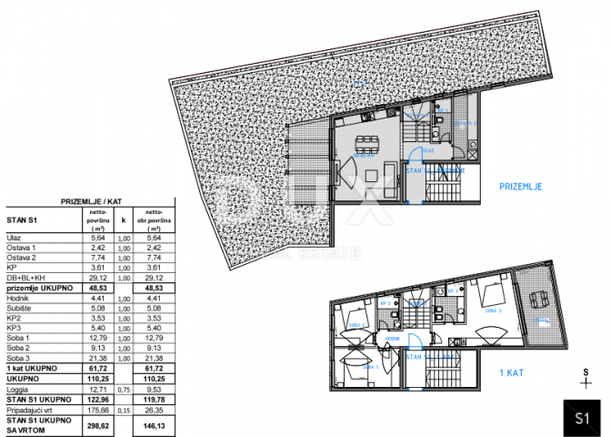 ISLAND OF KRK, CITY OF KRK - NEW CONSTRUCTION - Two-story apartment with pool