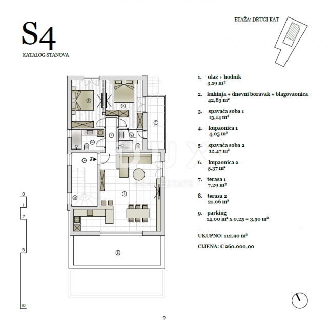 Wohnung Vodice, 135,71m2