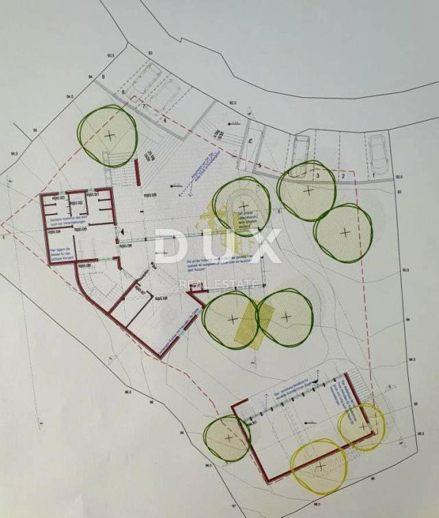 ISLAND OF KRK, VRBNIK-Building land with conceptual design near the sea