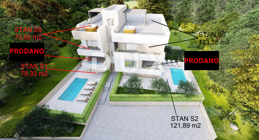  ZADAR, MASLENICA - Vrhunski penthouse sa spektakularnim pogledom na more! 200 metara od mora! Novog