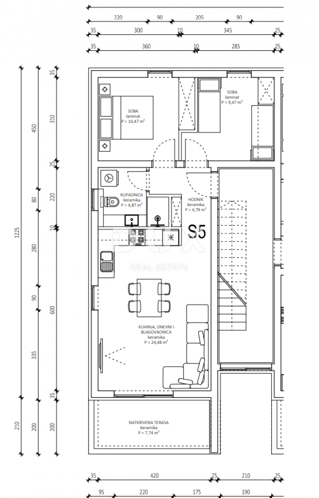 Wohnung Maslenica, Jasenice, 79,33m2