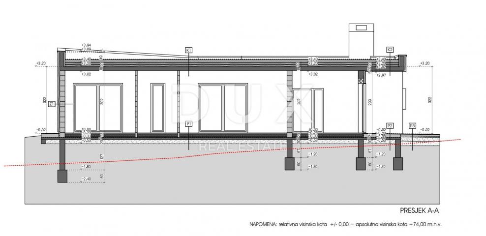 ISTRA, PULA - Projekt nove moderne prizemnice