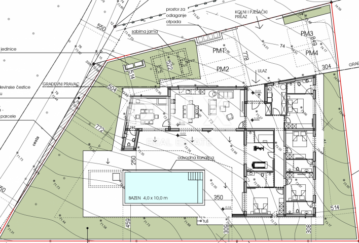 ISTRA, PULA - Projekt nove moderne prizemnice