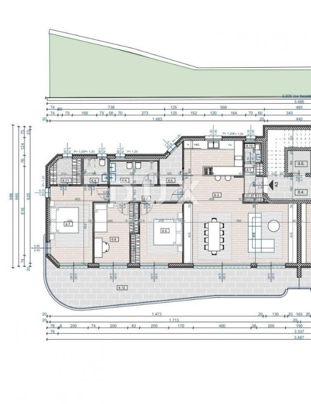 OPATIJA, CENTER - 1st floor apartment 157m2 with panoramic sea view A3