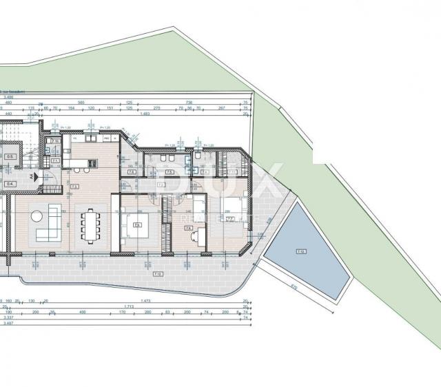 OPATIJA, CENTAR- stan 1. kat 190m2 s panoramskim pogledom na more i bazenom A4