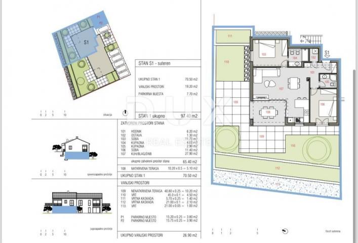 MALI LOŠINJ, ARTATORE - Stan 2S+DB u suterenu novogradnje 250m od atraktivne uvale