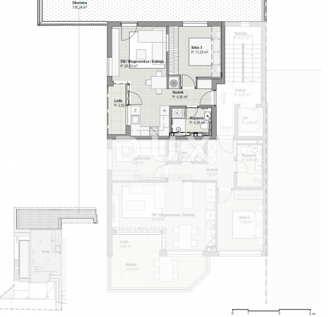 COSTABELLA, BIVIO, KANTRIDA - eksluzivan stan 43, 44m2, 1. kat, 100m od mora, prekrasan pogled + oku