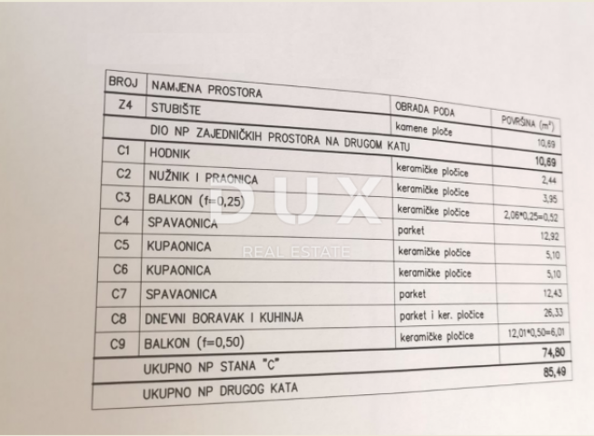 ISTRA, MEDULIN 2S+DB stan, 2. kat, parking 75 m2 - POGLED NA MORE!!