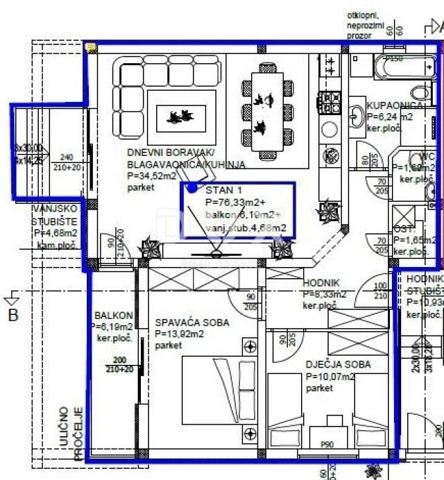 Wohnung Privlaka, 80,99m2