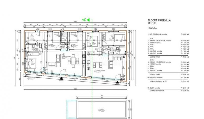 Umgebung von Labina, moderne Erdgeschossvilla mit 2 Wohneinheiten, NEU!