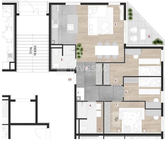 Pula Zentrum, SMART HOME Wohnung 96m², Parkplatz