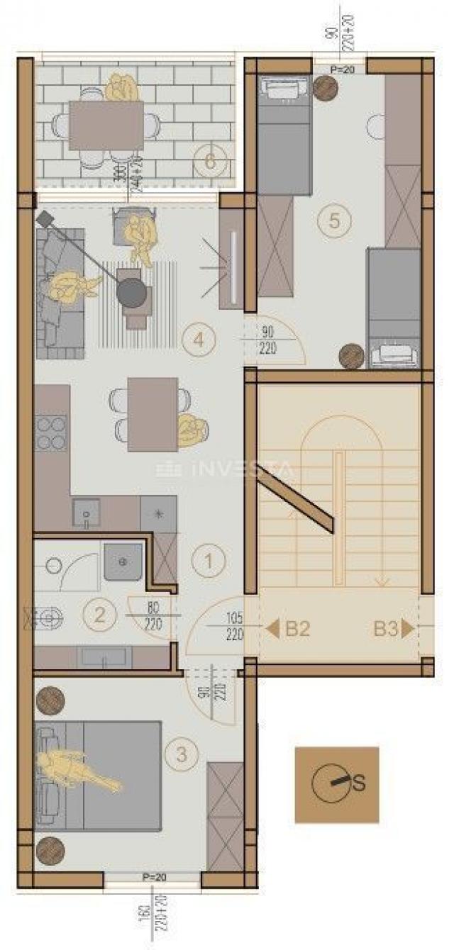 Pula Šijana, Wohnung mit 2 Schlafzimmern, 1. Etage, Neubau, Parkplatz