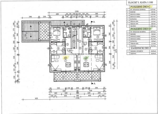 Poreč surroundings - apartment C 65.85 m2 on the first floor, new construction