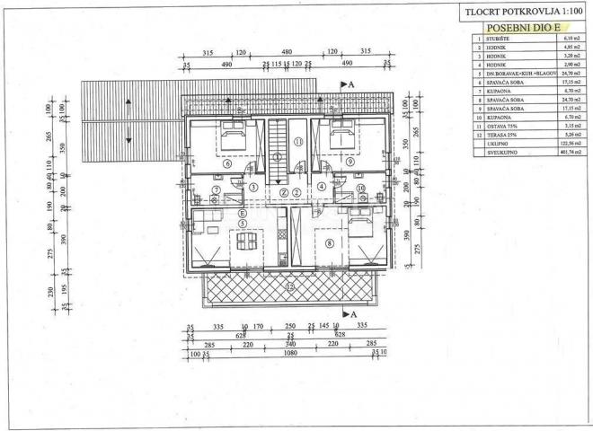 Poreč surroundings - apartment E 122.56 m2 in the attic, new construction