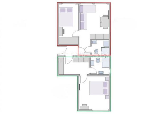 Pula, Veruda - Wohnung an einer frequentierten Lage, 900m vom Meer, 61m²