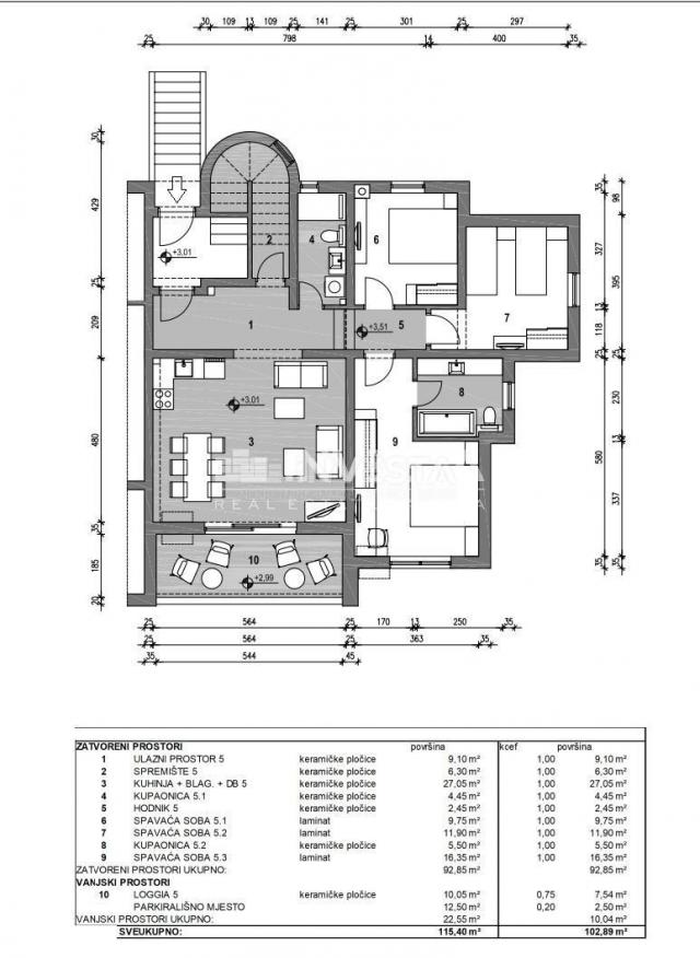 Barbariga, Geräumige Wohnung mit Terrasse und Meerblick, nahe dem Strand