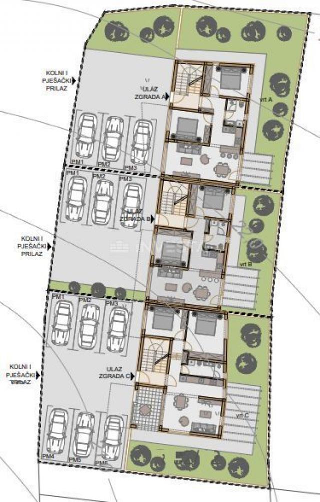 Medulin, Erdgeschosswohnung mit Garten 81,21 m2, Neubau, 200 m vom Meer entfernt