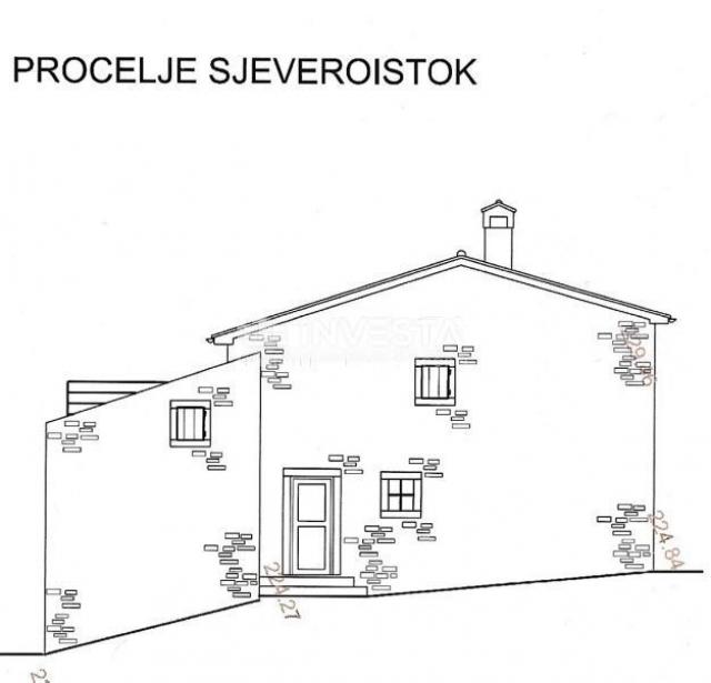 Motovun, Kamena kuća u starogradskoj jezgri s građevinskom dozvolom