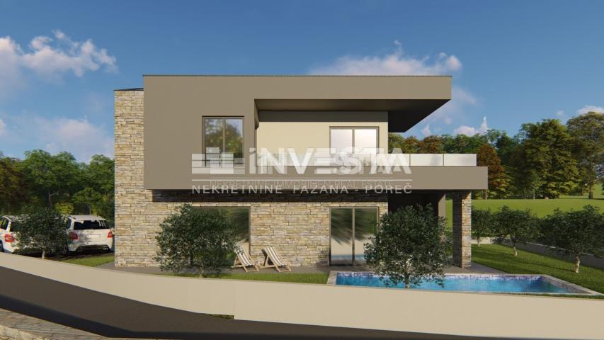 Istrien, Peruški, Villa mit Pool, 141 m2, 2 km vom Meer entfernt, NEU GEBAUT