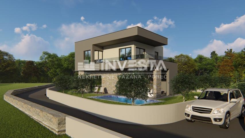 Istrien, Peruški, Villa mit Pool, 141 m2, 2 km vom Meer entfernt, NEU GEBAUT