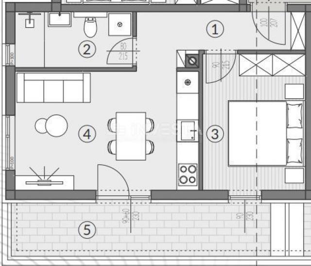 Pula-Bereich, Wohnung im Erdgeschoss eines neuen Gebäudes mit Garten, Parkplatz