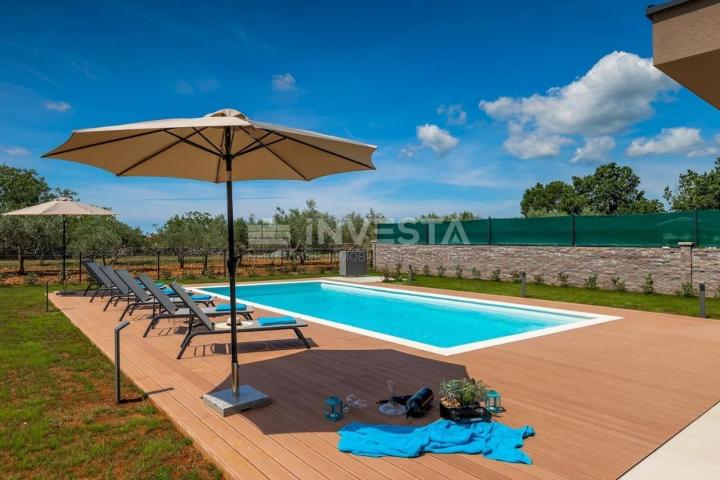 Surroundings of Svetvinčent, newly built luxury villa with heated pool