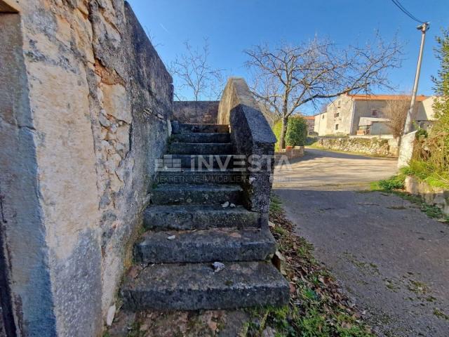 Surroundings of Barbana, Istrian stone house in a row for adaptation