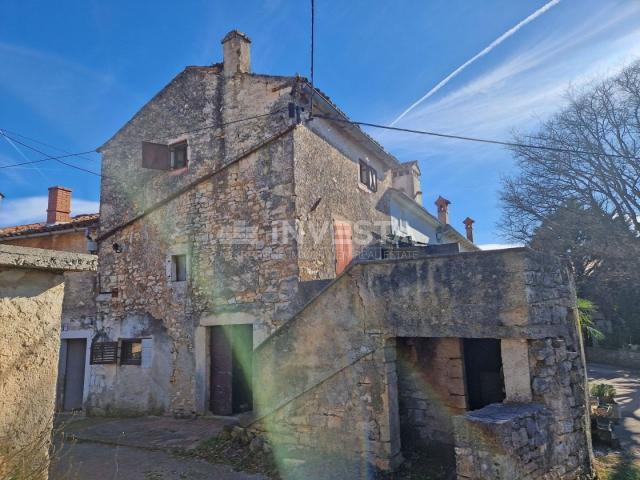 Surroundings of Barbana, Istrian stone house in a row for adaptation