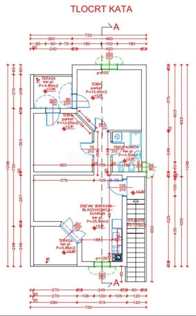 Medulin, Wohnung 72,35 m2 in erstklassiger Lage, 2SZ+WZ, 200 m vom Meer