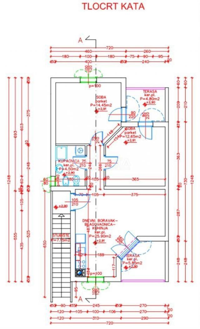 Medulin, Wohnung 72,22 m2 in erstklassiger Lage, 2SZ+WZ, 200 m vom Meer