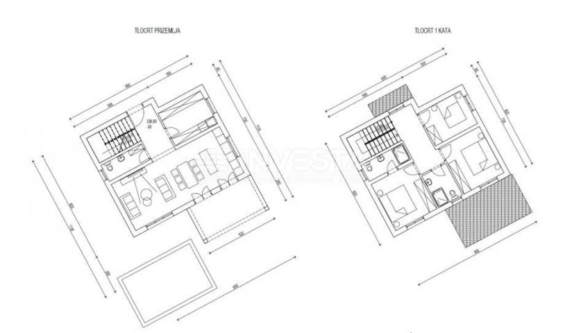 Vodnjan okolica, građevinsko zemljište 353m2 sa projektom za gradnju kuće 165m2