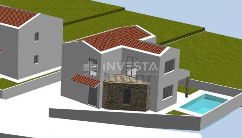 Vodnjan okolica, građevinsko zemljište 305m2 sa projektom za gradnju kuće 170m2