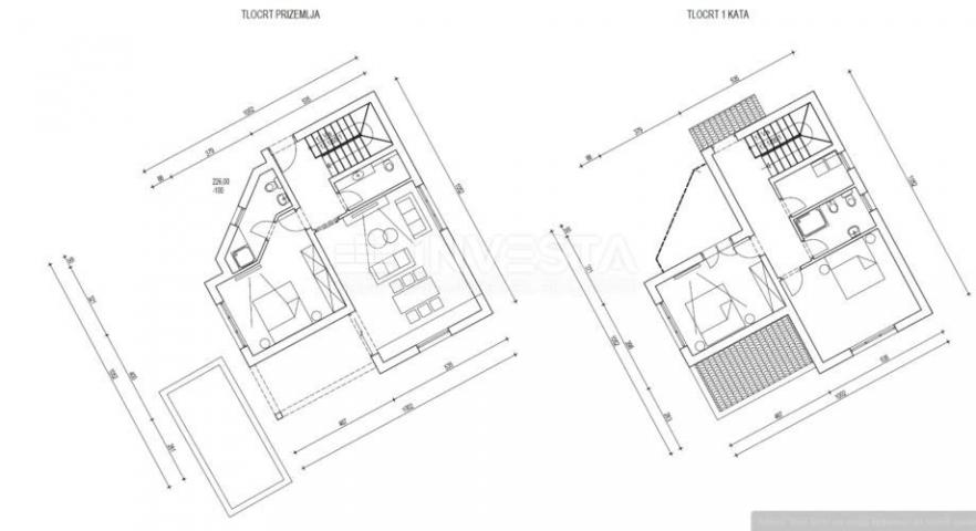 Vodnjan okolica, građevinsko zemljište 305m2 sa projektom za gradnju kuće 170m2